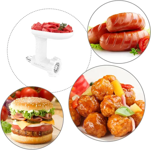 Vista 4 de KITCHTREE Accesorio para picadora de carne para batidoras de pie KitchenAid, incluye accesorio para molinillo de alimentos y accesorio de relleno