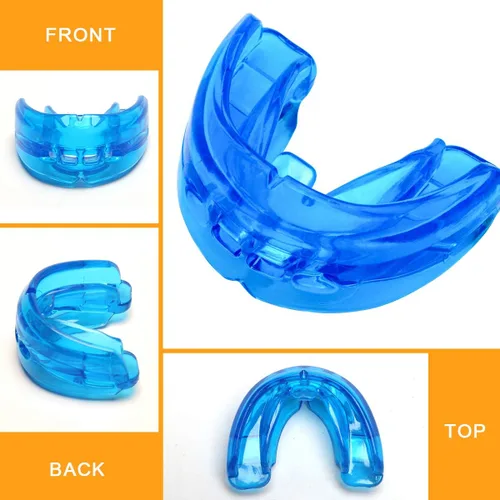 Vista 5 de Coolrunner Protector bucal de doble apoyo, protector bucal deportivo, protector bucal atlético, protector bucal juvenil para protección de dientes
