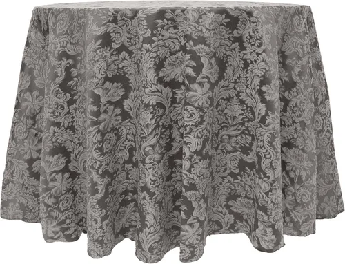 Vista 14 de Ultimate Textile - Paquete de 2 manteles redondos de damasco Miranda de 90 pulgadas - Tejido jacquard, negro