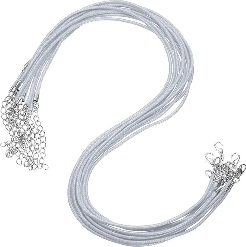Vista 79 de MECCANIXITY 10 cordones de collar encerado de 18 pulgadas, cadena de collar a granel con cierre de 0.059 in de cuerda de cuero encerado para hacer