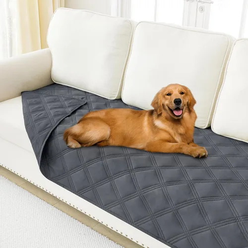 Vista 33 de Smiry Funda impermeable para cama de perro, manta reversible para mascotas para sofá Manta suave lavable para perro, funda a prueba de fugas