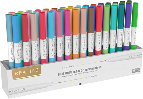 Vista 9 de Realike - Juego de bolígrafos de doble punta compatibles con Cricut Maker 3/Maker 4/Maker/Explore 3/4/Air 2/Air, juego de 24 bolígrafos de punta
