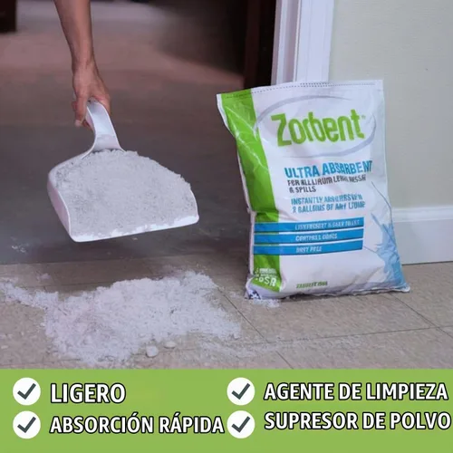 Vista 5 de Kit para derrames de líquidos 16 veces más absorbente que la arcilla, grado comercial, para vómito, orina, aceite, polvo absorbente para todos