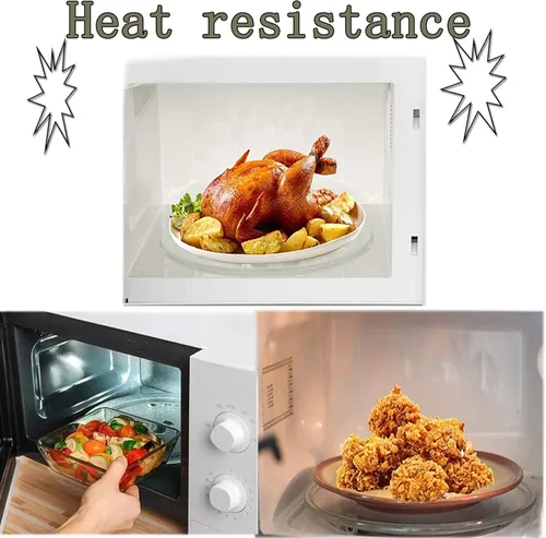 Vista 5 de Microwave Plate Round Glass Tray Microwave Oven Cooking Plate , For 9.6" 10.6'' 12.4'' Microwave Oven Flat Turntable Plate Replacement Flat Base