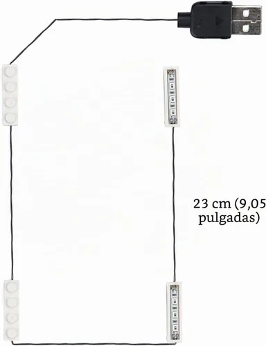 Vista 3 de BrickBling 1 paquete de luces LED azules 4 en 1, luz LED alimentada por USB, compatible con ladrillos Lego