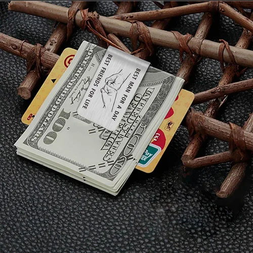 Vista 2 de Emideary Money Clip for Men, Stainless Steel Front Pocket Wallet