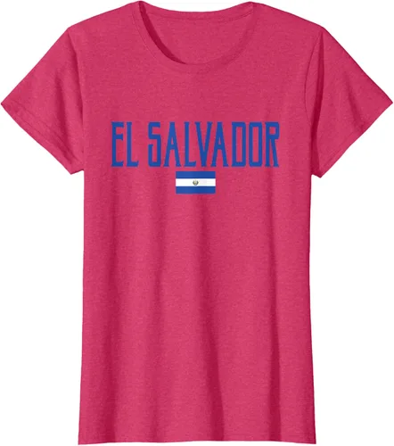 Vista 8 de Camiseta de texto azul con bandera de El Salvador, Negro, S