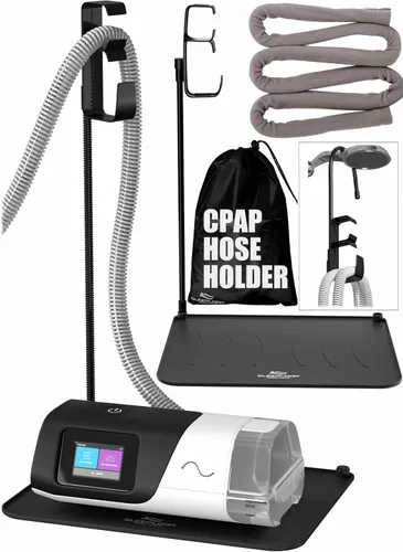 Vista 13 de Soporte de manguera CPAP para máscara y soporte colgador de tubo para mesita de noche CPAP - Suministros para estera CPAP para organizador de mesita