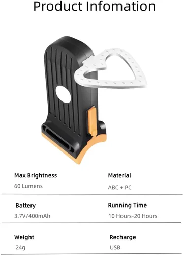 Vista 2 de VANAPARK - Luz trasera para bicicleta, luz trasera de bicicleta de forma creativa, luz trasera de bicicleta recargable de 60 lúmenes máx. 60