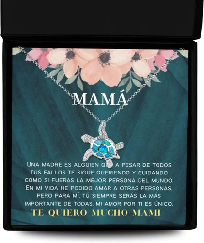 Vista 9 de Collar para mamá con mensaje personalizado, regalo de aniversario de boda o Navidad, cadena de mujer