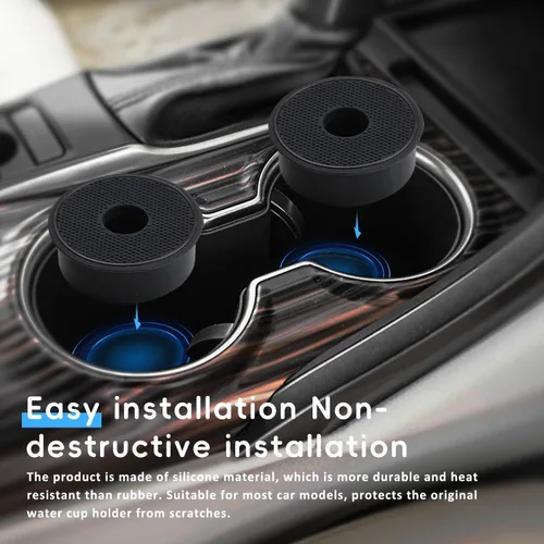 Vista 2 de Auovo Espaciador de repuesto para portavasos de 2.75 pulgadas, apto para Chevy Camry, accesorios de silicona, soporte para tazas, elevador