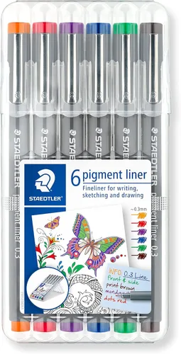 Vista 7 de Staedtler 308 02-9 - Delineador de pigmento (10 unidades), color negro, Negro