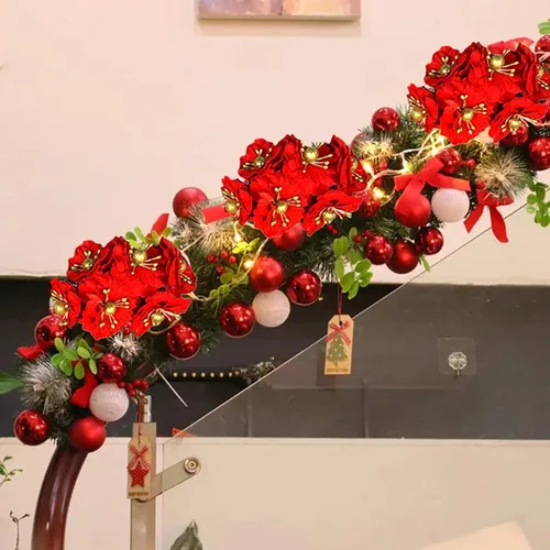 Vista 2 de Wnvivi 120 flores de Pascua de Navidad, 4.7 pulgadas, flor de pascua roja de 4.7 pulgadas, adornos de árbol de Navidad, adornos de flores de pascua
