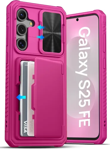 Vista 34 de ATATOO Funda tipo cartera para Samsung Galaxy S25, tarjetero integrado (3-5 tarjetas) [bloqueo RFID] y cubierta de cámara deslizante, protección