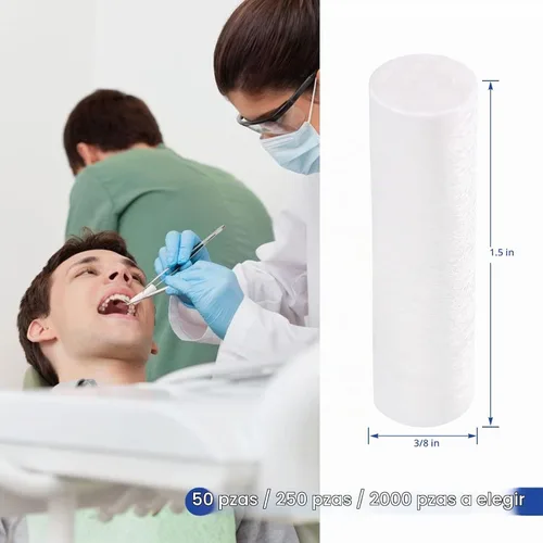 Vista 2 de JMU 50 rollos de algodón dental de 1.5 pulgadas, tapones de tapón