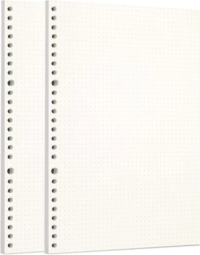 Vista 85 de Zelten 1 paquete A5 de 80 hojas/160 páginas 4 en 1 rayado cuadrado punteado en blanco hojas sueltas perforadas papel de repuesto de papel