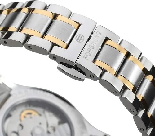 Vista 5 de FORSINING Reloj analógico de acero inoxidable de lujo para hombre