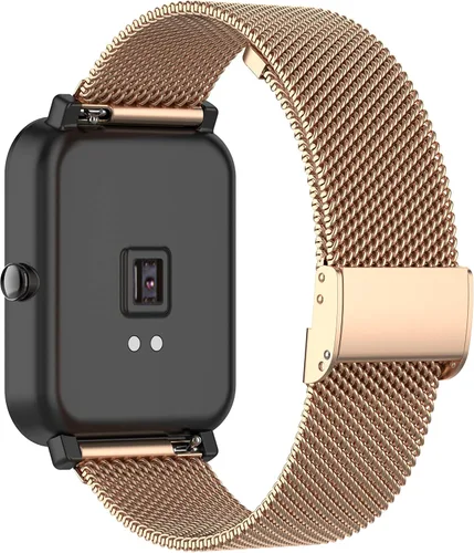Vista 9 de Correa de malla metálica de acero inoxidable compatible con Fitpolo GTX12/ENOMIR GTX12/Tensky GTX12 Correa de reloj para mujeres y hombres, correa