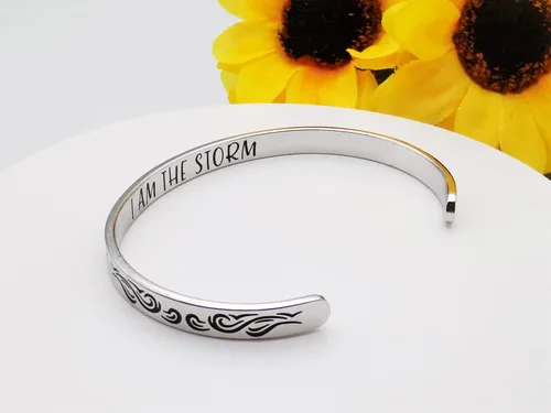 Vista 87 de Pulseras inspiradoras para mujer, joyería de acero inoxidable, con refranes, pulsera motivacional con mensaje oculto, pulseras grabadas para mejor