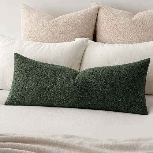 Vista 28 de MIULEE Funda de almohada lumbar con textura Boucle para cama 12x20 Beige
