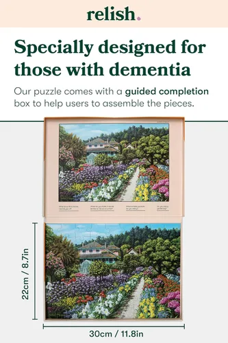 Vista 6 de Relish Rompecabezas de demencia para adultos, rompecabezas de jardín de Monet de 63 piezas, actividades de demencia para personas mayores