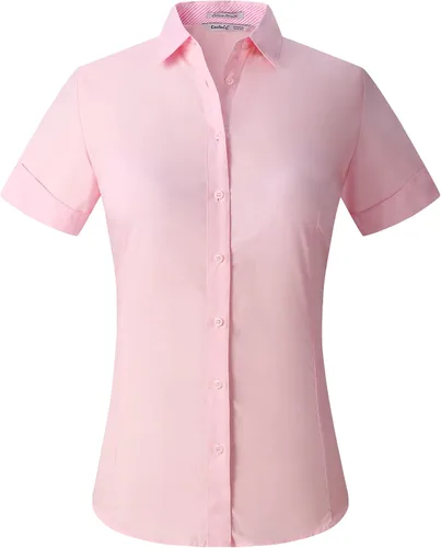 Vista 41 de Esabel.C - Camisa de trabajo con botones de manga larga para mujer, elástica, corte regular