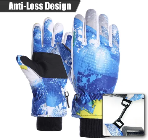 Vista 6 de DOOVID Guantes de esquí para niños, guantes de invierno impermeables para niños y niñas, guantes de nieve para exteriores