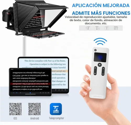 Vista 4 de NEEWER X12 Teleprompter de Aluminio con Control Remoto RT-110 (Conectado a través de Bluetooth en la Aplicación NEEWER Teleprompter) y Estuche