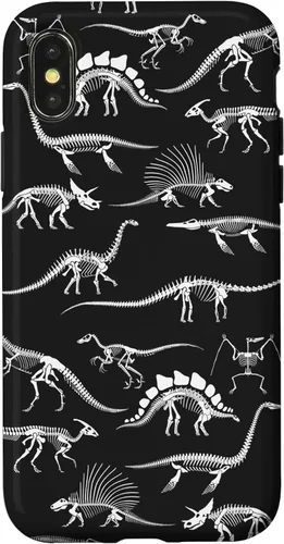 Vista 5 de Funda para iPhone 17 con diseño de huesos de dinosaurio fosilizado con animales prehistóricos