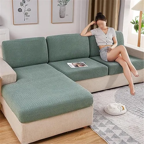Vista 4 de SZJIAHTM Fundas de cojín universales elásticas para sofá, resistentes al desgaste, antideslizantes, para dormitorio, en forma de L, fundas