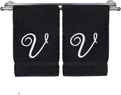 Vista 215 de Toalla de mano con monograma, regalo personalizado, 16 x 30 pulgadas, extra absorbente, 100% algodón turco, acabado de rizo suave, para baño, cocina