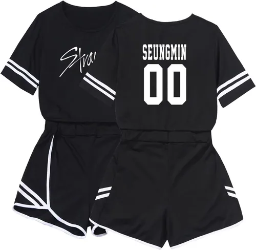 Vista 10 de DHSPKN Skz Merch - Conjunto de camiseta con soporte para camiseta y pantalones calientes, camiseta unisex Jisung Felix Minho Changbin