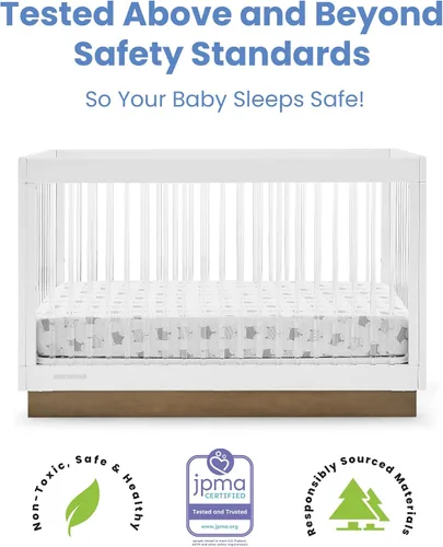Vista 5 de Delta Children James - Cuna convertible de acrílico 4 en 1, certificado Greenguard Gold, blanco bianca/bellota Bianca Blanco/Bellota