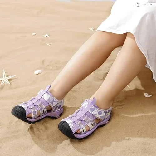 Vista 8 de NORTIV 8 Sandalias de verano para niños y niñas, sandalias de punta cerrada, para senderismo, ligeras, atléticas al aire libre