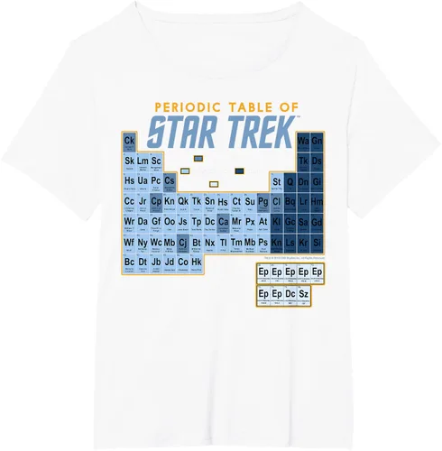 Vista 38 de Star Trek Camiseta de mesa periódica de la serie original, Negro, S
