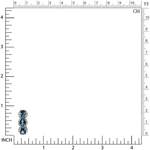 Vista 2 de Silvershake - Pendientes de aro de plata de ley 925 chapados en oro blanco con 3 piedras preciosas verticales para bodas o aniversarios