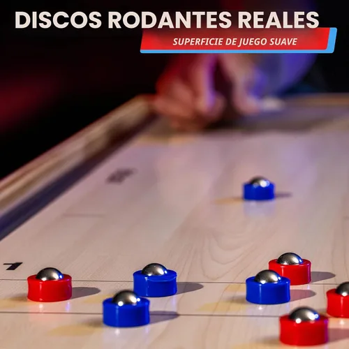 Vista 6 de GoSports Juego de Shuffleboard y Curling 2 en 1 de Mesa