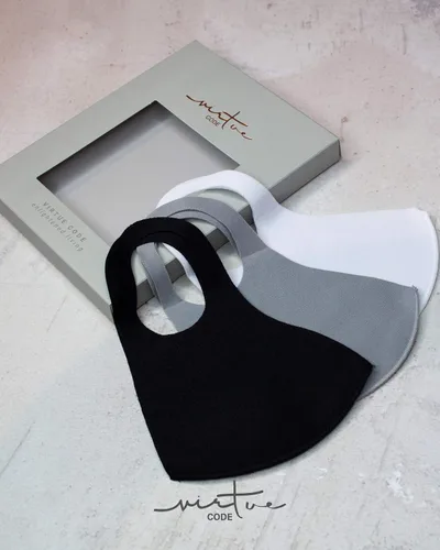 Vista 8 de VIRTUE CODE Grayscale Cloth Face Mask for Adults Pack 3 Loungewear Masks Washable Fabric Face Mask Reusable