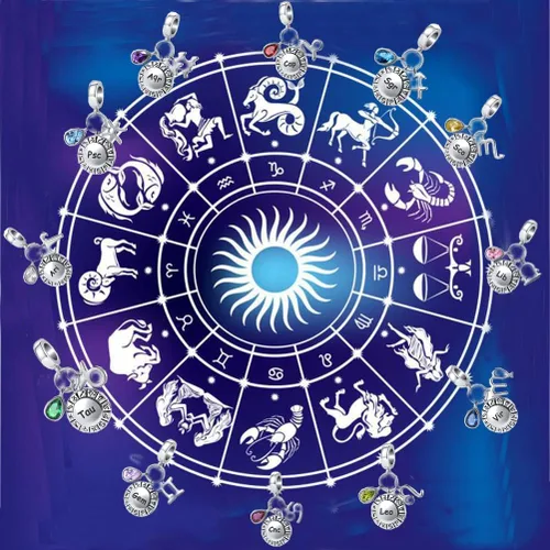 Vista 4 de MZC Jewelry Dije de constelación de cumpleaños con piedra natal de lágrima para mujer, pulseras Pandora, horóscopo, signo del zodiaco, aniversario