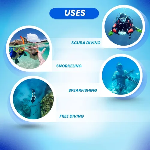 Vista 8 de Scuba Choice Buceo Azul Tek2 Clear One Window Máscara de Silicona