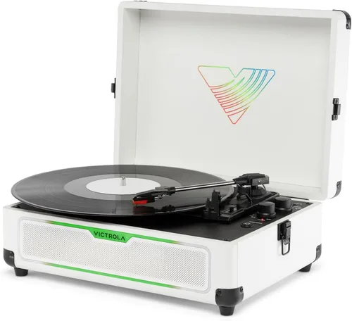Vista 15 de Victrola Journey II (Modelo 2025) – Reproductor de Discos de Maleta Bluetooth – Altavoces Estéreo Integrados con Bajo Mejorado, Tocadiscos de 3