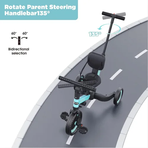 Vista 4 de newyoo Triciclo para niños pequeños con casco, bicicleta para niños pequeños, triciclos para niños de 1 a 3 años, casco de bicicleta para niños de 3