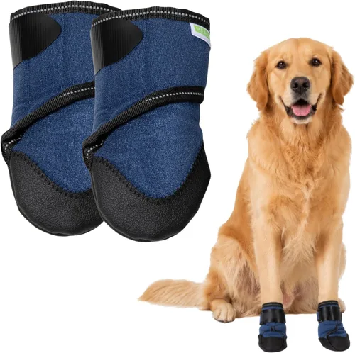 Vista 13 de Healers Botas y vendajes médicos para perros, XS 2 botines, gasa antiadherente incluida, tejido transpirable, suela antideslizante, correa