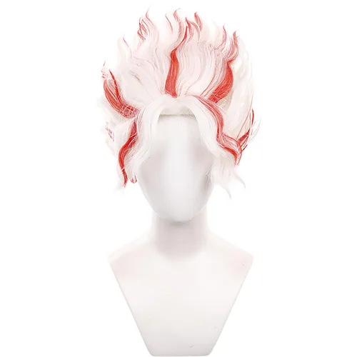 Vista 29 de Pelucas de anime verde oscuro para hombre, peluca corta y recta con flequillo para mujer, peluca COS para Halloween, Navidad, cómic, transmisión