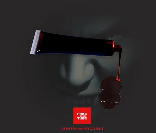 Vista 2 de Maquillaje de disfraz de aspecto realista Sangre ZombieVampire Tube Blood 1 oz.