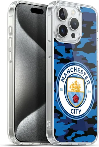 Vista 190 de Head Case Designs Funda de gel con licencia oficial del Manchester City Man City FC Blue Moon Badge Camou [protección de grado militar] compatible