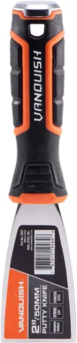Vista 7 de VANQUISH Cuchillo de masilla de acero inoxidable de 1 pulgada con mango de agarre suave y extremo de martillo de metal (3560)