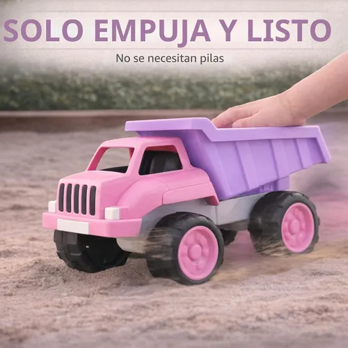 Vista 5 de Liberty Imports Camión volquete grande de plástico en color rosa para niños pequeños y niñas – Volquete inclinable grande, vehículo de juguete