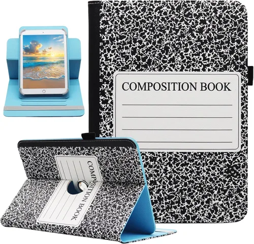 Vista 15 de Funda universal para tablet Android de 10 y 10.1 pulgadas, Dluggs de piel sintética con rotación de 360 grados, soporte multiángulo