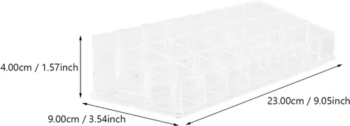 Vista 2 de Acrylic Lipstick Storage Box 24-Grid Makeup Organizer Case for Cosmetics Display and Nail Polish Desktop Storage for Beauty Accessories